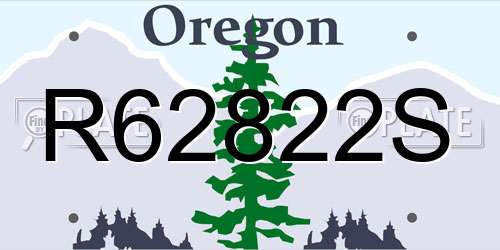 R62822S Oregon License Plate