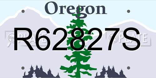 R62827S Oregon License Plate