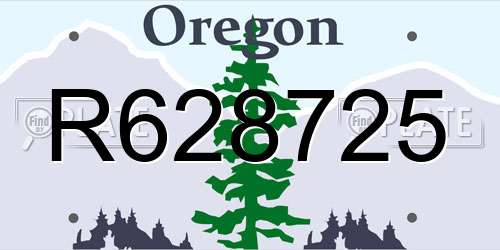 R628725 Oregon License Plate
