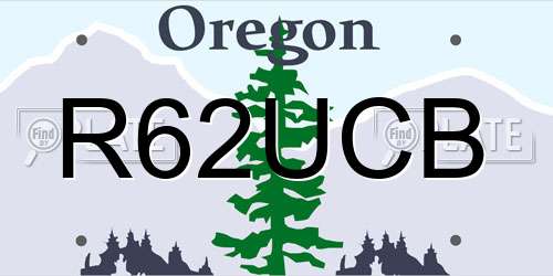 R62UCB Oregon License Plate