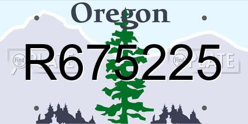 R675225 Oregon License Plate