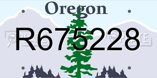 R675228 Oregon License Plate