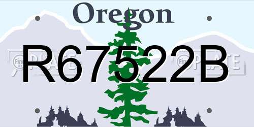 R67522B Oregon License Plate