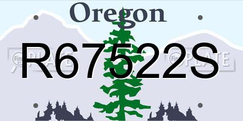R67522S Oregon License Plate