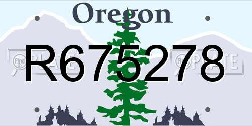 R675278 Oregon License Plate