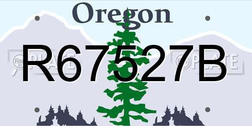 R67527B Oregon License Plate