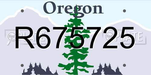 R675725 Oregon License Plate