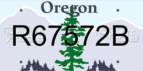R67572B Oregon License Plate