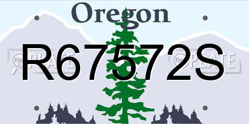 R67572S Oregon License Plate