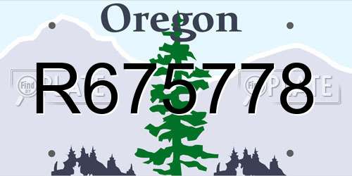 R675778 Oregon License Plate