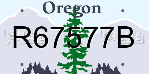 R67577B Oregon License Plate