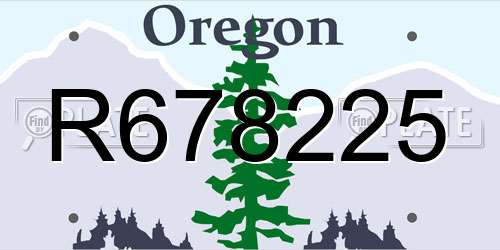 R678225 Oregon License Plate