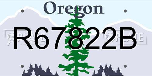 R67822B Oregon License Plate