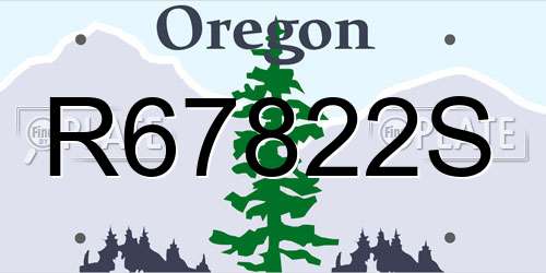 R67822S Oregon License Plate