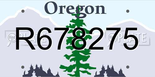 R678275 Oregon License Plate
