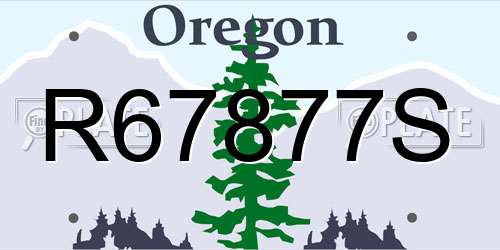 R67877S Oregon License Plate