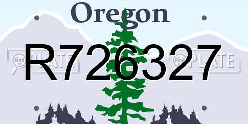 R726327 Oregon License Plate