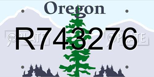 R743276 Oregon License Plate