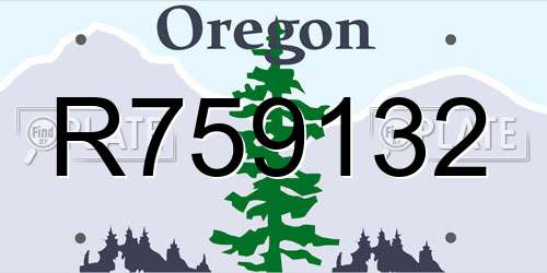 R759132 Oregon License Plate