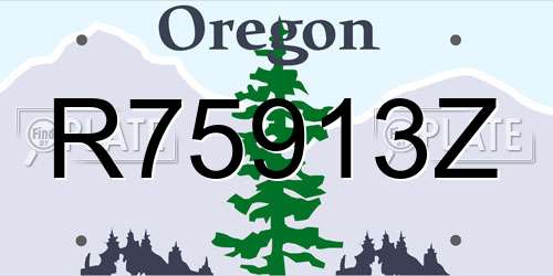 R75913Z Oregon License Plate