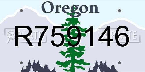 R759146 Oregon License Plate