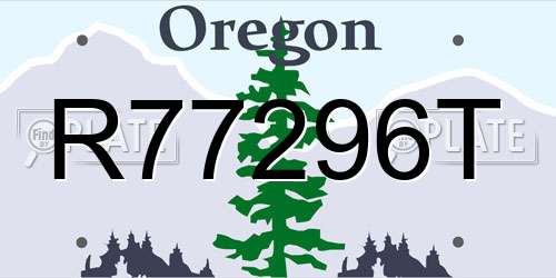 R77296T Oregon License Plate