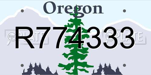 R774333 Oregon License Plate