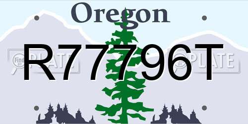 R77796T Oregon License Plate