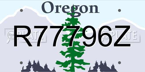 R77796Z Oregon License Plate