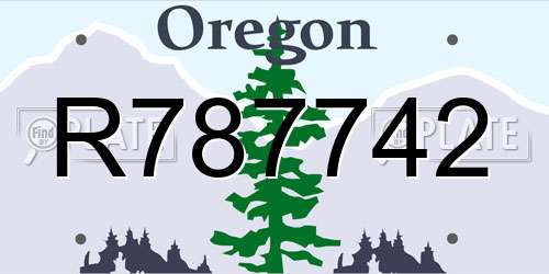 R787742 Oregon License Plate