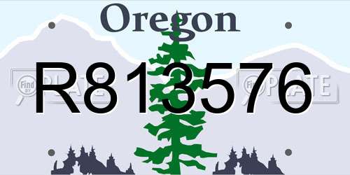 R813576 Oregon License Plate