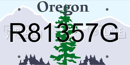 R81357G Oregon License Plate