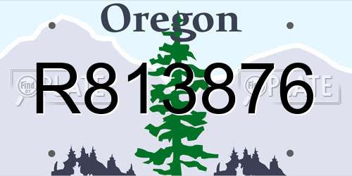 R813876 Oregon License Plate