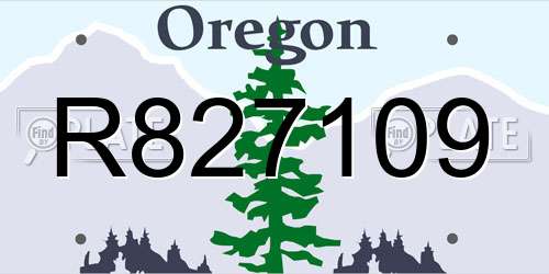 R827109 Oregon License Plate