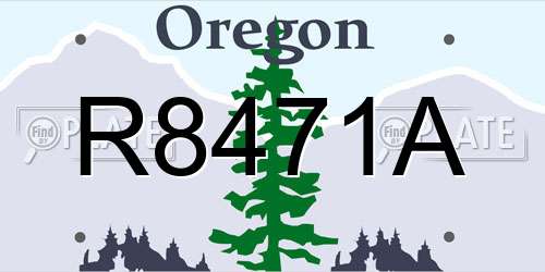 R8471A Oregon License Plate
