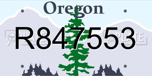 R847553 Oregon License Plate