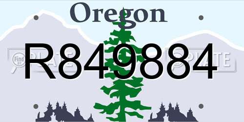 R849884 Oregon License Plate
