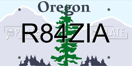 R84ZIA Oregon License Plate