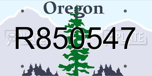R850547 Oregon License Plate