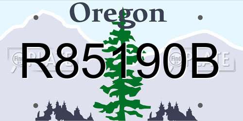 R85190B Oregon License Plate