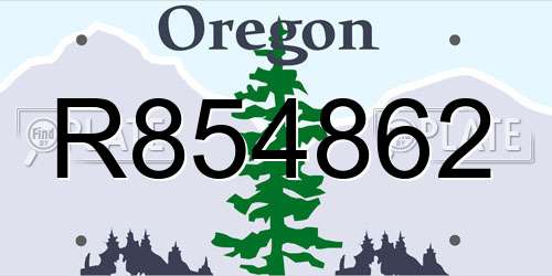 R854862 Oregon License Plate