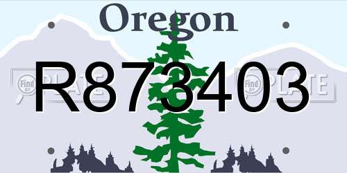 R873403 Oregon License Plate