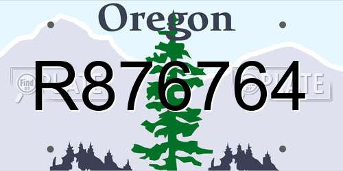 R876764 Oregon License Plate