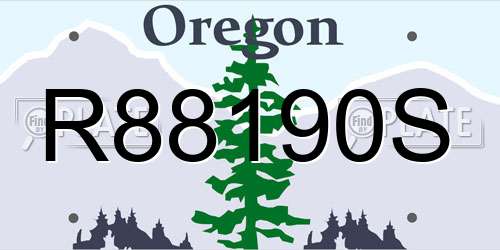 R88190S Oregon License Plate