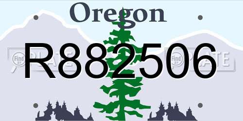 R882506 Oregon License Plate