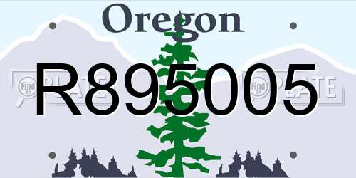 R895005 Oregon License Plate