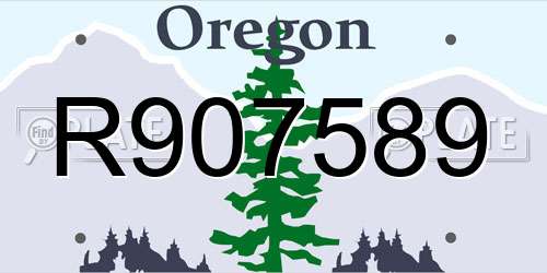 R907589 Oregon License Plate