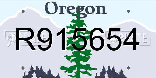 R915654 Oregon License Plate