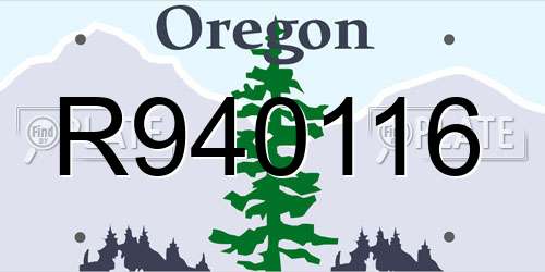 R940116 Oregon License Plate