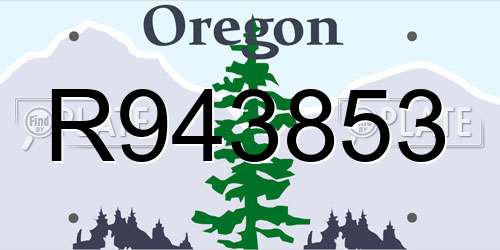 R943853 Oregon License Plate